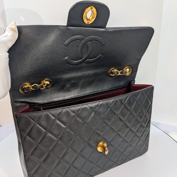 Chanel Vintage Black Series 3 Classic Maxi Calfskin Single Flap Bag - Picture 10 of 16
